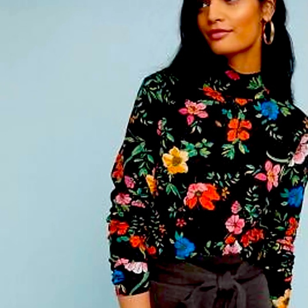 Maeve by Anthropologie floral turtleneck